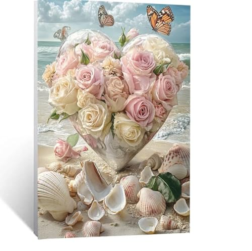 Malen Nach Zahlen Erwachsene Schmetterling Malen Nach Zahlen Kinder Strand mit Pinsel und Wasserdicht Leinwand Acrylfarben Set, Diy Set Erwachsene Bilder 100 x 150cm für Zimmer Deko Geschenke LSJ-1309 von LUESSJAO