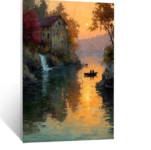 Malen Nach Zahlen Erwachsene Sonnenuntergang Malen Nach Zahlen Kinder Landschaft mit Pinsel und Wasserdicht Leinwand Acrylfarben Set, Diy Set Erwachsene Bilder 50x35CM für Deko Wohnzimmer LSJ-0135 Malen Nach Zahlen Erwachsene Sonnenuntergang Malen Nach Zahlen Kinder Landschaft mit Pinsel und Wasserdicht Leinwand Acrylfarben Set, Diy Set Erwachsene Bilder 50x35CM für Deko Wohnzimmer LSJ-0135 von LUESSJAO
