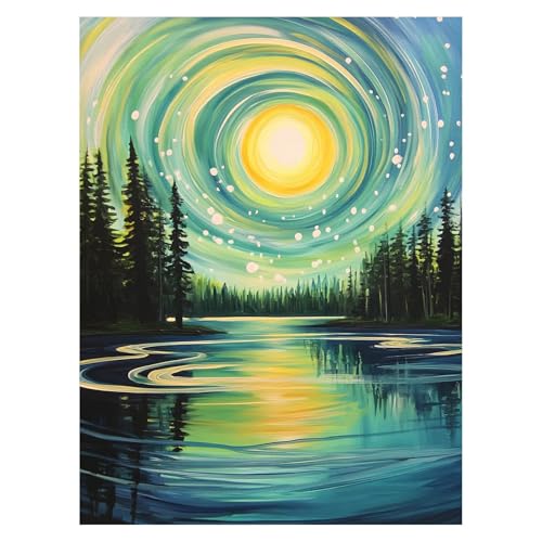 Malen Nach Zahlen Erwachsene Sternenhimmel Malen Nach Zahlen Kinder Baum mit Pinsel und Wasserdicht Leinwand Acrylfarben Set, Diy Set Erwachsene Bilder 70 x 95 CM für Deko Wohnzimmer Geschenke LSJ6986 von LUESSJAO