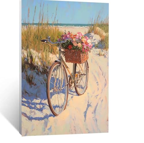 Malen Nach Zahlen Erwachsene Strand Malen Nach Zahlen Kinder Landschaft mit Pinsel und Wasserdicht Leinwand Acrylfarben Set, Diy Set Erwachsene Bilder 95x70CM für Zimmer Deko Geschenke LSJ-2141 von LUESSJAO