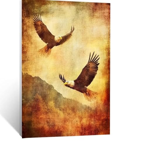 Malen Nach Zahlen Erwachsene Tier Malen Nach Zahlen Kinder Adler mit Pinsel und Wasserdicht Leinwand Acrylfarben Set, Diy Set Erwachsene Bilder 40x30 cm für Zimmer Deko Geschenke für Frauen LSJ-5810 von LUESSJAO