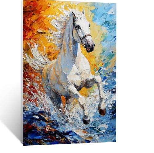 Malen Nach Zahlen Erwachsene Tier Malen Nach Zahlen Kinder Horse mit Pinsel und Wasserdicht Leinwand Acrylfarben Set, Diy Set Erwachsene Bilder 55 x 40cm für Zimmer Deko Geschenke für Frauen LSJ-7088 Malen Nach Zahlen Erwachsene Tier Malen Nach Zahlen Kinder Horse mit Pinsel und Wasserdicht Leinwand Acrylfarben Set, Diy Set Erwachsene Bilder 55 x 40cm für Zimmer Deko Geschenke für Frauen LSJ-7088 von LUESSJAO