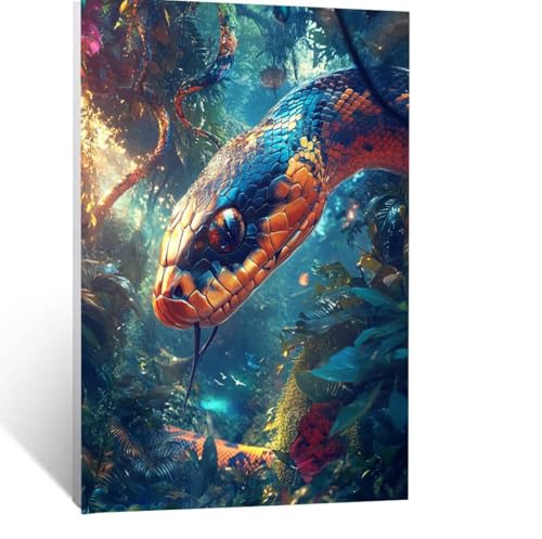 Malen Nach Zahlen Erwachsene Tier Malen Nach Zahlen Kinder Schlange mit Pinsel und Wasserdicht Leinwand Acrylfarben Set, Diy Set Erwachsene Bilder 40 x 30CM für Deko Wohnzimmer Geschenke LSJ-3984 Malen Nach Zahlen Erwachsene Tier Malen Nach Zahlen Kinder Schlange mit Pinsel und Wasserdicht Leinwand Acrylfarben Set, Diy Set Erwachsene Bilder 40 x 30CM für Deko Wohnzimmer Geschenke LSJ-3984 von LUESSJAO
