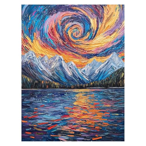 Malen Nach Zahlen Erwachsene Verträumt Malen Nach Zahlen Kinder Landschaft mit Pinsel und Wasserdicht Leinwand Acrylfarben Set, Diy Set Erwachsene Bilder 50 x 70 cm Zimmer Deko Geschenke LSJ-4400 von LUESSJAO