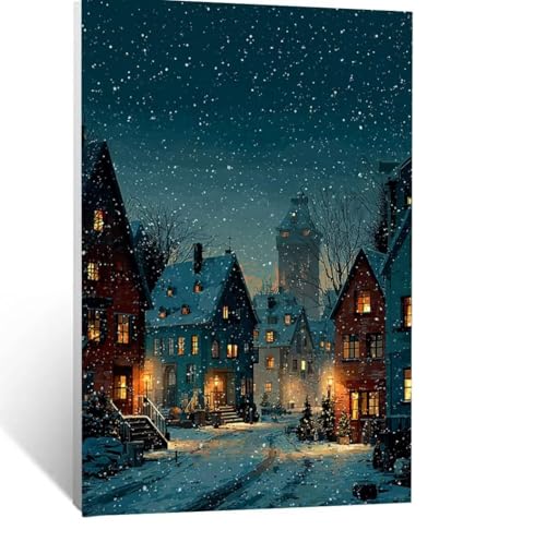 Malen Nach Zahlen Erwachsene Winter Malen Nach Zahlen Kinder Kleine Stadt mit Pinsel und Wasserdicht Leinwand Acrylfarben Set, Diy Set Erwachsene Bilder 110x80cm für Zimmer Deko Geschenke LSJ-0932 Malen Nach Zahlen Erwachsene Winter Malen Nach Zahlen Kinder Kleine Stadt mit Pinsel und Wasserdicht Leinwand Acrylfarben Set, Diy Set Erwachsene Bilder 110x80cm für Zimmer Deko Geschenke LSJ-0932 von LUESSJAO