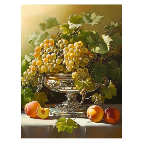 Obst Malen Nach Zahlen Erwachsene, Malen Nach Zahlen auf Leinwand mit Pinsel und Acrylfarben 135 x 100 cm DIY Basteln Erwachsene Leinwand Bilder Traube für Deko Wohnzimmer Geschenke für Frauen LSJ4410 von LUESSJAO