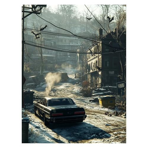 Straße Malen Nach Zahlen Erwachsene, Malen Nach Zahlen auf Leinwand mit Pinsel und Acrylfarben 135 x 100 Cm DIY Basteln Erwachsene Leinwand Bilder Stadt für Wanddeko Wohnzimmer Geschenke LSJ-6986 von LUESSJAO