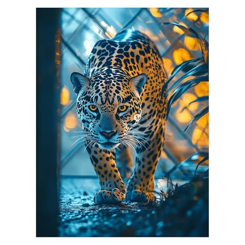 Tier Malen Nach Zahlen Erwachsene, Malen Nach Zahlen auf Leinwand mit Pinsel und Acrylfarben 135x100Cm DIY Basteln Erwachsene Leinwand Bilder Leopard für Deko Wohnzimmer Geschenke für Frauen LSJ-4326 von LUESSJAO
