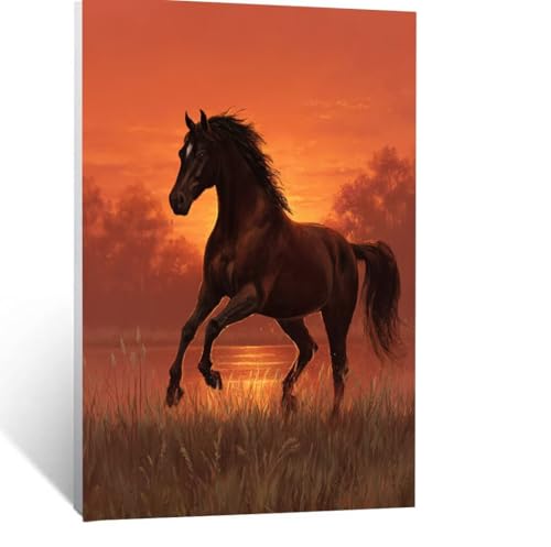 Tier Malen Nach Zahlen Erwachsene, Malen nach Zahlen auf Leinwand mit Pinsel und Acrylfarben 120 x 90 cm DIY Basteln Erwachsene Leinwand Bilder Horse für Deko Wohnzimmer Geschenke für Frauen LSJ-8688 von LUESSJAO