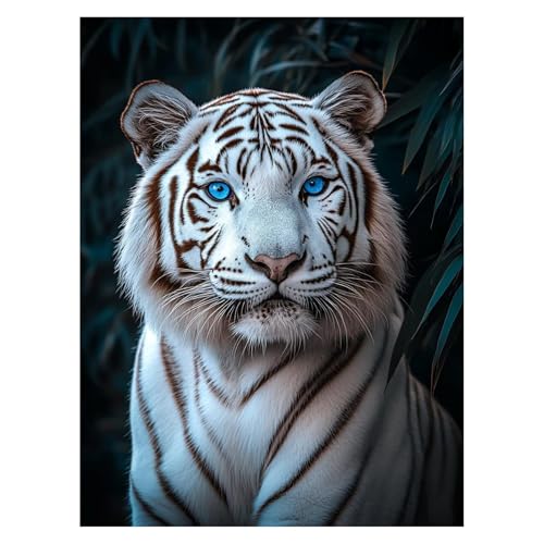 Tiger Malen Nach Zahlen Erwachsene, Malen Nach Zahlen auf Leinwand mit Pinsel und Acrylfarben 95 x 70 CM DIY Basteln Erwachsene Leinwand Bilder Tier für Deko Wohnzimmer Geschenke für Frauen LSJ-5809 von LUESSJAO