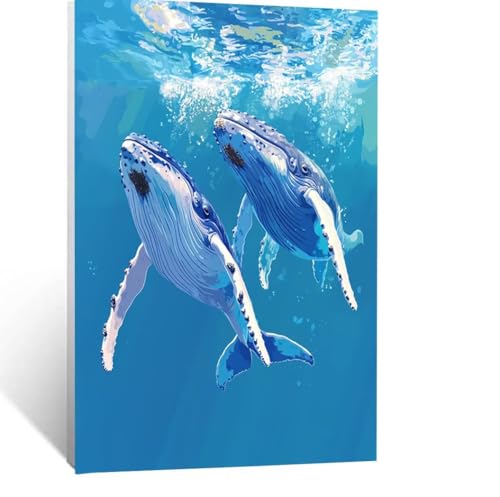 Wal Malen Nach Zahlen Erwachsene, Malen nach Zahlen auf Leinwand mit Pinsel und Acrylfarben 30x40 cm DIY Basteln Erwachsene Leinwand Bilder Tier für Wanddeko Wohnzimmer Geschenke für Frauen LSJ-4171 von LUESSJAO