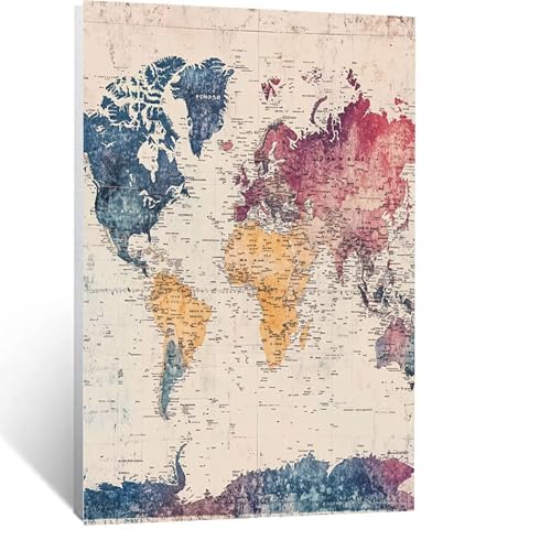 Weltkarte Diamond Painting Karte Diamond Painting Erwachsene Groß XXL 35 x 50cm Vollbohrer Diamanten Malerei Bilder Stickerei Bastelset Erwachsene Kinder Anfänger Home Wanddeko Geschenk LSJ2779 von LUESSJAO