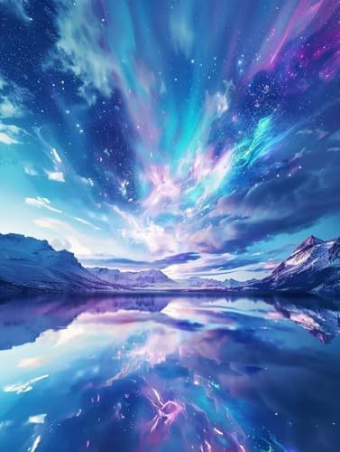Aurora Diamond Painting XXL Landschaft Crystal Art, Diamond Painting Eckige Steine Basteln Erwachsene 5D DIY Stickerei Kreuzstich Bastelset für Wanddeko, Zimmer Deko, Geschenke (40x55cm) -2502yIA von LUESUAYN