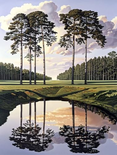 Baum Diamond Painting XXL Wiese Crystal Art, Diamond Painting Eckige Steine Basteln Erwachsene Anfänger DIY Stickerei Kreuzstich Bastelset für Wanddeko, Zimmer Deko, Geschenke (40 * 55cm) -2502yD9 von LUESUAYN