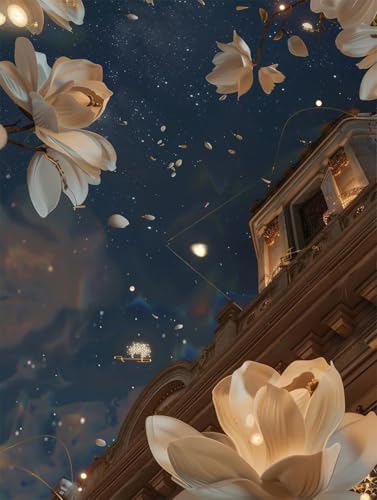Blume Diamond Painting XXL Sternenhimmel Crystal Art, Diamond Painting Eckige Steine Basteln Erwachsene DIY Stickerei Kreuzstich Bastelset für Wanddeko, Zimmer Deko, Geschenke (80 * 110cm) -2502y8X von LUESUAYN