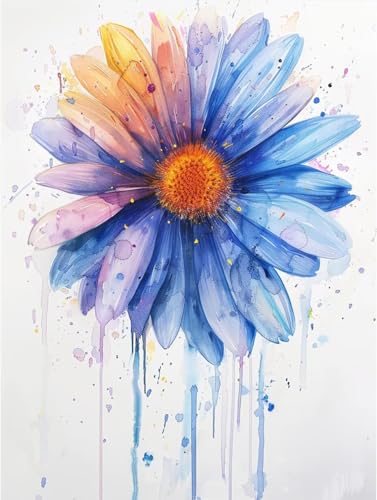 Chrysantheme Diamond Painting XXL Blume Crystal Art, Diamond Painting Eckige Steine Basteln Erwachsene DIY Stickerei Kreuzstich Bastelset für Wanddeko, Zimmer Deko, Geschenke (40x55cm) -2502yD2 von LUESUAYN