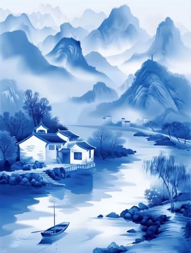 Diamond Painting Berg Diamond Painting Erwachsene Groß XXL Landschaft Crystal Art Bastelset Erwachsene Anfänger DIY Mosaikherstellung Bastelset für Zimmer Deko, Geschenke für Frauen (35x50cm) -2502yA9 von LUESUAYN