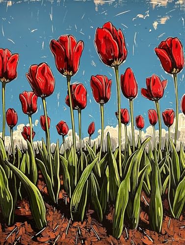 Diamond Painting Blume Diamond Painting Erwachsene Groß XXL Himmel Crystal Art Bastelset Erwachsene Anfänger DIY Mosaikherstellung Bastelset für Zimmer Deko, Geschenke für Frauen (70 * 95cm) -2502y39 von LUESUAYN