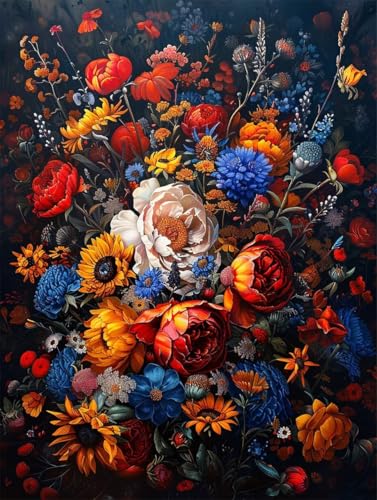 Diamond Painting Blume Diamond Painting Erwachsene Groß XXL Landschaft Crystal Art Bastelset Erwachsene Anfänger 5D DIY Mosaikherstellung Bastelset für Zimmer Deko, Geschenke (70x95cm) -2502yKT von LUESUAYN