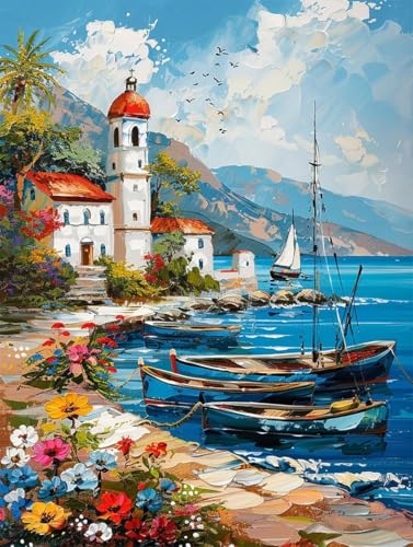 Diamond Painting Boot Diamond Painting Erwachsene Groß XXL Landschaft Crystal Art Bastelset Erwachsene Anfänger DIY Mosaikherstellung Bastelset für Zimmer Deko, Geschenke für Frauen 25x35cm -2502y20 von LUESUAYN