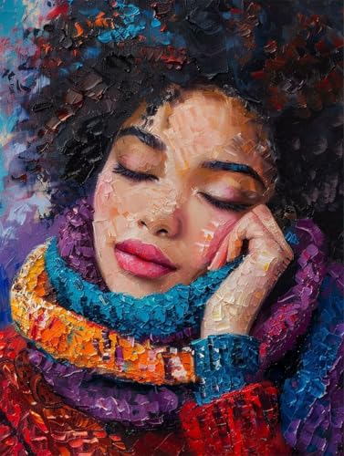 Diamond Painting Frau Diamond Painting Erwachsene Groß XXL Abstrakt Crystal Art Bastelset Erwachsene Anfänger DIY Mosaikherstellung Bastelset für Zimmer Deko, Geschenke für Frauen 50 x 70 cm -2502yM4 von LUESUAYN