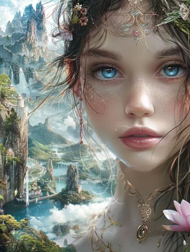 Diamond Painting Frau Diamond Painting Erwachsene Groß XXL Landschaft Crystal Art Bastelset Erwachsene Anfänger DIY Mosaikherstellung Bastelset für Zimmer Deko, Geschenke für Frauen 50x70cm -2502y4P von LUESUAYN