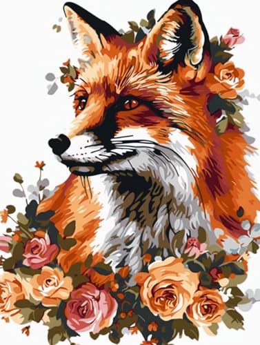 Diamond Painting Fuchs Diamond Painting Erwachsene Groß XXL Blume Crystal Art Bastelset Erwachsene Anfänger DIY Mosaikherstellung Bastelset für Zimmer Deko, Geschenke für Frauen (90 * 120cm) -2502y6O von LUESUAYN
