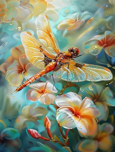 Diamond Painting Libelle Diamond Painting Erwachsene Groß XXL Magnolie Crystal Art Bastelset Erwachsene Anfänger 5D DIY Mosaikherstellung Bastelset für Zimmer Deko, Geschenke (35x50cm) -2502y8A von LUESUAYN