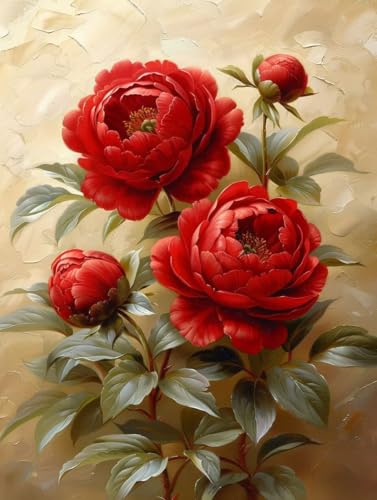 Diamond Painting Pfingstrose Diamond Painting Erwachsene Groß XXL Blume Crystal Art Bastelset Erwachsene Anfänger 5D DIY Mosaikherstellung Bastelset für Zimmer Deko, Geschenke 90x120cm -2502y1P von LUESUAYN