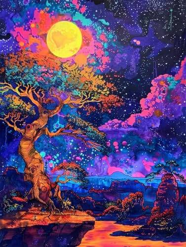 Diamond Painting Sternenhimmel Diamond Painting Erwachsene Groß XXL Landschaft Crystal Art Bastelset Erwachsene Anfänger DIY Mosaikherstellung Bastelset für Zimmer Deko, Geschenke (70 * 95cm) -2502y42 von LUESUAYN
