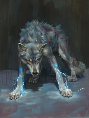 Diamond Painting Wolf Diamond Painting Erwachsene Groß XXL Tier Crystal Art Bastelset Erwachsene Anfänger DIY Mosaikherstellung Bastelset für Zimmer Deko, Geschenke für Frauen (25x35cm) -2502yI5 von LUESUAYN