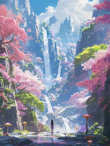 Fallen Diamond Painting XXL Landschaft Crystal Art, Diamond Painting Eckige Steine Basteln Erwachsene 5D DIY Stickerei Kreuzstich Bastelset für Wanddeko, Zimmer Deko, Geschenke (30x40cm) -2502yZU von LUESUAYN
