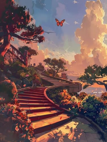 Himmel Diamond Painting XXL Landschaft Crystal Art, Diamond Painting Eckige Steine Basteln Erwachsene DIY Stickerei Kreuzstich Bastelset für Wanddeko, Zimmer Deko, Geschenke (60 * 80cm) -2502y39 von LUESUAYN