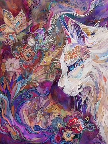 Katze Diamond Painting XXL Blume Crystal Art, Diamond Painting Eckige Steine Basteln Erwachsene Anfänger DIY Stickerei Kreuzstich Bastelset für Wanddeko, Zimmer Deko, Geschenke 30x40cm -2502y12 Katze Diamond Painting XXL Blume Crystal Art, Diamond Painting Eckige Steine Basteln Erwachsene Anfänger DIY Stickerei Kreuzstich Bastelset für Wanddeko, Zimmer Deko, Geschenke 30x40cm -2502y12 von LUESUAYN