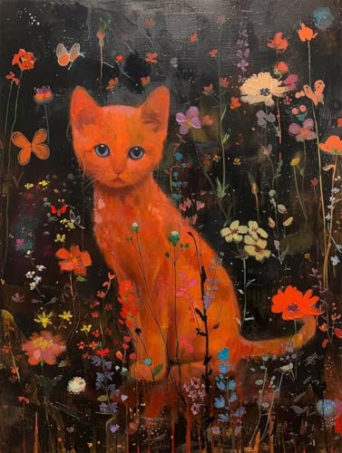 Katze Diamond Painting XXL Tier Crystal Art, Diamond Painting Eckige Steine Basteln Erwachsene Anfänger DIY Stickerei Kreuzstich Bastelset für Wanddeko, Zimmer Deko, Geschenke (20x30cm) -2502yX7 von LUESUAYN