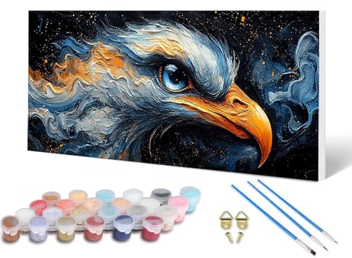 Malen Nach Zahlen Adler Malen Nach Zahlen Erwachsene Tier 70X140 CM, DIY Paint by Numbers Bastelset Erwachsene Anfänger mit 3 Pinsel und Acrylfarben & Knitterfreie Leinwand für Wanddeko -lsy250681 von LUESUAYN