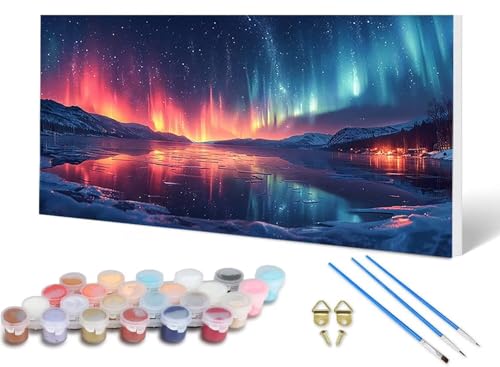 Malen Nach Zahlen Aurora Malen Nach Zahlen Erwachsene Landschaft 100 x 300 cm, DIY Paint by Numbers Bastelset Erwachsene Anfänger mit 3 Pinsel und Acrylfarben & Leinwand für Wanddeko -lsy25061W Malen Nach Zahlen Aurora Malen Nach Zahlen Erwachsene Landschaft 100 x 300 cm, DIY Paint by Numbers Bastelset Erwachsene Anfänger mit 3 Pinsel und Acrylfarben & Leinwand für Wanddeko -lsy25061W von LUESUAYN
