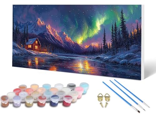Malen Nach Zahlen Aurora Malen Nach Zahlen Erwachsene Landschaft 90X180CM, DIY Paint by Numbers Bastelset Erwachsene Anfänger mit 3 Pinsel und Acrylfarben & Leinwand für Wanddeko, Geschenke -lsy2506ZT Malen Nach Zahlen Aurora Malen Nach Zahlen Erwachsene Landschaft 90X180CM, DIY Paint by Numbers Bastelset Erwachsene Anfänger mit 3 Pinsel und Acrylfarben & Leinwand für Wanddeko, Geschenke -lsy2506ZT von LUESUAYN
