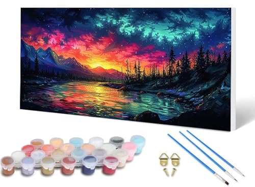Malen Nach Zahlen Aurora Malen Nach Zahlen Erwachsene Wald 50 x 100 cm, DIY Paint by Numbers Bastelset Erwachsene Anfänger mit 3 Pinsel und Acrylfarben & Knitterfreie Leinwand für Wanddeko -lsy2506GI Malen Nach Zahlen Aurora Malen Nach Zahlen Erwachsene Wald 50 x 100 cm, DIY Paint by Numbers Bastelset Erwachsene Anfänger mit 3 Pinsel und Acrylfarben & Knitterfreie Leinwand für Wanddeko -lsy2506GI von LUESUAYN
