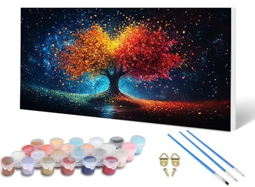 Malen Nach Zahlen Baum Malen Nach Zahlen Erwachsene Natur 100 x 300 cm, DIY Paint by Numbers Bastelset Erwachsene Anfänger mit 3 Pinsel und Acrylfarben & Knitterfreie Leinwand für Wanddeko -lsy2506VM Malen Nach Zahlen Baum Malen Nach Zahlen Erwachsene Natur 100 x 300 cm, DIY Paint by Numbers Bastelset Erwachsene Anfänger mit 3 Pinsel und Acrylfarben & Knitterfreie Leinwand für Wanddeko -lsy2506VM von LUESUAYN