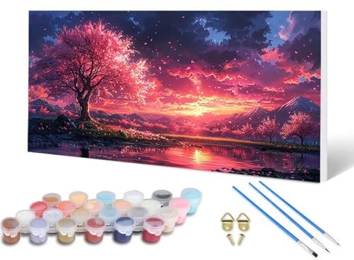 Malen Nach Zahlen Berg Malen Nach Zahlen Erwachsene Kirschblüten 100 x 300 cm, DIY Paint by Numbers Bastelset Erwachsene Anfänger mit 3 Pinsel und Acrylfarben & Leinwand für Wanddeko -lsy2506A6 Malen Nach Zahlen Berg Malen Nach Zahlen Erwachsene Kirschblüten 100 x 300 cm, DIY Paint by Numbers Bastelset Erwachsene Anfänger mit 3 Pinsel und Acrylfarben & Leinwand für Wanddeko -lsy2506A6 von LUESUAYN