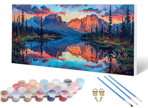 Malen Nach Zahlen Berg Malen Nach Zahlen Erwachsene Landschaft 30 x 60 cm, DIY Paint by Numbers Bastelset Erwachsene Anfänger mit 3 Pinsel und Acrylfarben & Leinwand für Wanddeko, Geschenke -lsy25062G Malen Nach Zahlen Berg Malen Nach Zahlen Erwachsene Landschaft 30 x 60 cm, DIY Paint by Numbers Bastelset Erwachsene Anfänger mit 3 Pinsel und Acrylfarben & Leinwand für Wanddeko, Geschenke -lsy25062G von LUESUAYN