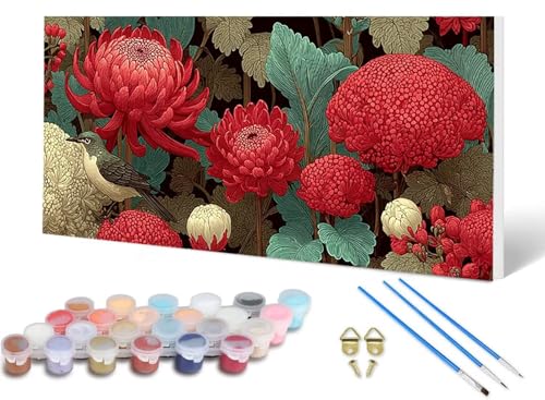 Malen Nach Zahlen Blume Malen Nach Zahlen Erwachsene Anlage 50 x 100 cm, DIY Paint by Numbers Bastelset Erwachsene Anfänger mit 3 Pinsel und Acrylfarben & Knitterfreie Leinwand für Wanddeko -lsy25064W von LUESUAYN