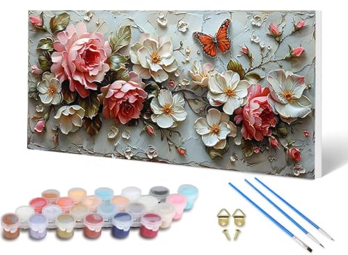 Malen Nach Zahlen Blume Malen Nach Zahlen Erwachsene Schmetterling 100 x 300 cm, DIY Paint by Numbers Bastelset Erwachsene Anfänger mit 3 Pinsel und Acrylfarben & Leinwand für Wanddeko -lsy25060L Malen Nach Zahlen Blume Malen Nach Zahlen Erwachsene Schmetterling 100 x 300 cm, DIY Paint by Numbers Bastelset Erwachsene Anfänger mit 3 Pinsel und Acrylfarben & Leinwand für Wanddeko -lsy25060L von LUESUAYN
