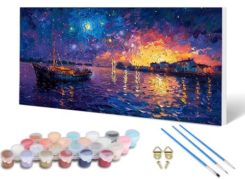 Malen Nach Zahlen Boot Malen Nach Zahlen Erwachsene Landschaft 100X300CM, DIY Paint by Numbers Bastelset Erwachsene Anfänger mit 3 Pinsel und Acrylfarben & Leinwand für Wanddeko, Geschenke -lsy250688 Malen Nach Zahlen Boot Malen Nach Zahlen Erwachsene Landschaft 100X300CM, DIY Paint by Numbers Bastelset Erwachsene Anfänger mit 3 Pinsel und Acrylfarben & Leinwand für Wanddeko, Geschenke -lsy250688 von LUESUAYN
