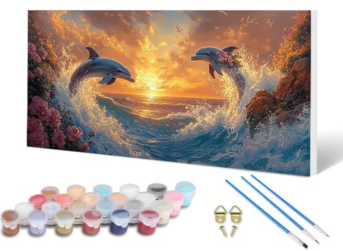 Malen Nach Zahlen Delphin Malen Nach Zahlen Erwachsene Ozean 70 x 140 cm, DIY Paint by Numbers Bastelset Erwachsene Anfänger mit 3 Pinsel und Acrylfarben & Leinwand für Wanddeko, Geschenke -lsy250655 Malen Nach Zahlen Delphin Malen Nach Zahlen Erwachsene Ozean 70 x 140 cm, DIY Paint by Numbers Bastelset Erwachsene Anfänger mit 3 Pinsel und Acrylfarben & Leinwand für Wanddeko, Geschenke -lsy250655 von LUESUAYN