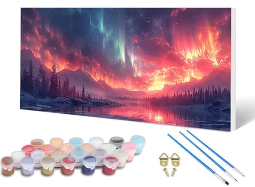 Malen Nach Zahlen Erwachsene Aurora Malen Nach Zahlen Berg, DIY Set Erwachsene Paint by Numbers mit 3 Pinsel und Acrylfarben & Knitterfreie Leinwand für Zimmer Deko Wohnzimmer 100X200CM -lsy25068F Malen Nach Zahlen Erwachsene Aurora Malen Nach Zahlen Berg, DIY Set Erwachsene Paint by Numbers mit 3 Pinsel und Acrylfarben & Knitterfreie Leinwand für Zimmer Deko Wohnzimmer 100X200CM -lsy25068F von LUESUAYN