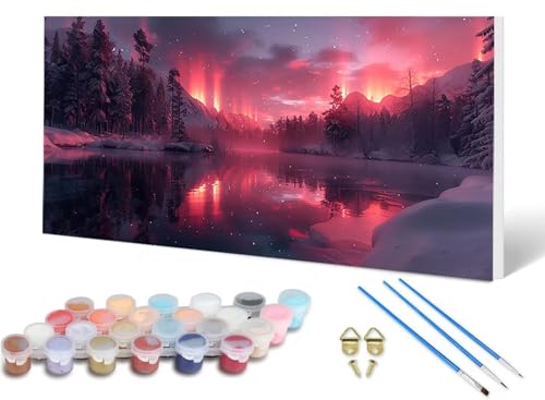 Malen Nach Zahlen Erwachsene Aurora Malen Nach Zahlen Berg, DIY Set Erwachsene Paint by Numbers mit 3 Pinsel und Acrylfarben & Knitterfreie Leinwand für Zimmer Deko Wohnzimmer 40X80CM -lsy2506JK Malen Nach Zahlen Erwachsene Aurora Malen Nach Zahlen Berg, DIY Set Erwachsene Paint by Numbers mit 3 Pinsel und Acrylfarben & Knitterfreie Leinwand für Zimmer Deko Wohnzimmer 40X80CM -lsy2506JK von LUESUAYN