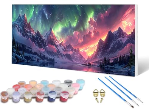 Malen Nach Zahlen Erwachsene Aurora Malen Nach Zahlen Schneeberg, DIY Set Erwachsene Paint by Numbers mit 3 Pinsel und Acrylfarben & Leinwand für Zimmer Deko Wohnzimmer, Geschenke 40X80 CM -lsy25068Z Malen Nach Zahlen Erwachsene Aurora Malen Nach Zahlen Schneeberg, DIY Set Erwachsene Paint by Numbers mit 3 Pinsel und Acrylfarben & Leinwand für Zimmer Deko Wohnzimmer, Geschenke 40X80 CM -lsy25068Z von LUESUAYN
