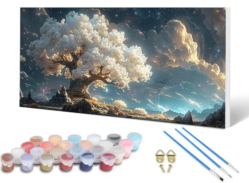 Malen Nach Zahlen Erwachsene Baum Malen Nach Zahlen Himmel, DIY Set Erwachsene Paint by Numbers mit 3 Pinsel und Acrylfarben & Knitterfreie Leinwand für Zimmer Deko Wohnzimmer 40X80 CM -lsy2506TO Malen Nach Zahlen Erwachsene Baum Malen Nach Zahlen Himmel, DIY Set Erwachsene Paint by Numbers mit 3 Pinsel und Acrylfarben & Knitterfreie Leinwand für Zimmer Deko Wohnzimmer 40X80 CM -lsy2506TO von LUESUAYN